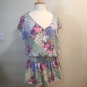 Victoria’s Secret peplum Flower Top intimate Sz L